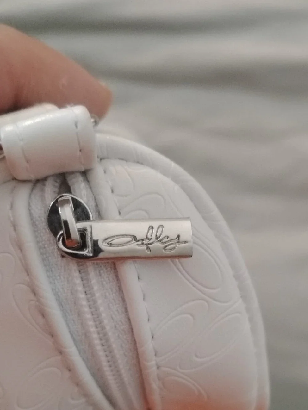 Oakley White Embossed Sunglasses Case with Wrist Strap